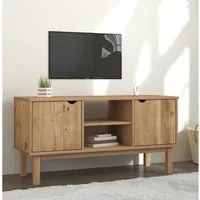 Mobile TV OTTA 113,5x43x57 cm in Legno Massello di Pino 348594