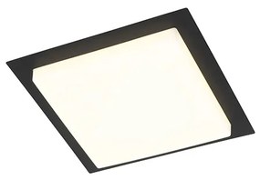 Plafoniera moderna nera quadrata incl. LED IP44 - Lys