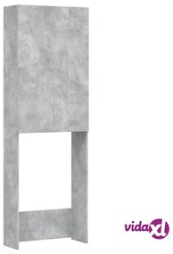 vidaXL Mobile per Lavatrice Grigio Cemento 64x25,5x190 cm