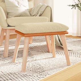 Poggiapiedi Crema 45x29,5x35 Cm İn Tessuto E Similpelle /