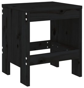 Set da bistrot da giardino 3 pz nero in legno massello di pino
