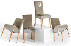 Set di coprisedia greige con rivestimento elastico per sedie 4 pz 48 cm Sento – Restilo