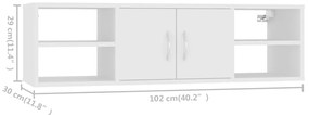 Scaffale a Parete Bianco 102x30x29 cm in Legno Multistrato
