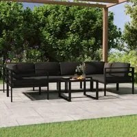 Set Divani da Giardino 7 pz con Cuscini in Alluminio Antracite 3107810