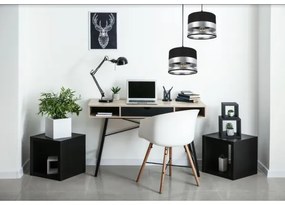 Lampadario su filo MILO 2xE27/60W/230V argento/nero