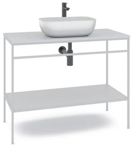 Mobile sottolavabo e lavabo Outline bianco L 100 x H 92 x P 45.5 cm 1 vasca