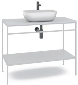 Mobile sottolavabo e lavabo Outline per vasca centrale bianco L 100 x H 92 x P 45.5 cm