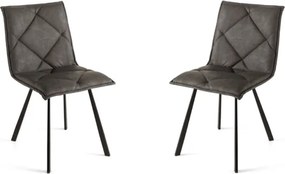 Sedia pranzo Ecopelle Antracite - moderno ROLL 2 sedie