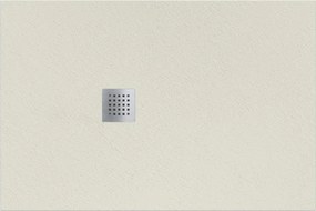 Piatto doccia in resina Strato crema L 180 x L 100 x H 3.2 cm effetto pietra