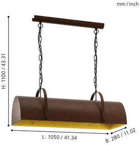 Eglo 49702 - Lampadario a sospensione con catena DEERHURST 3xE27/60W/230V