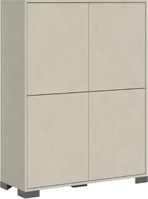 Credenza a 4 ante e 2 vani con ripiani 90x120 cm KYLA Grigio