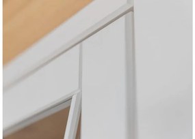 Vetrina legno massello pino due ante bianca naturale shabby