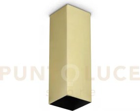 Look square lampada da soffitto 1 luce attacco gu10  6x20cm ottone