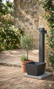Fontana da Giardino con Rubinetto Base Vaschetta e Portagomma Belfer 42/QRRV Antracite...
