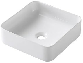 Lavabo da appoggio quadrato in ceramica L 36 x H 12 x P 36 cm bianco lucido