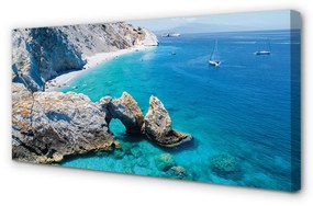 Quadro su tela Grecia Beach Sea Coast 100x50 cm
