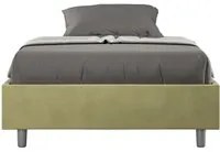 Letto una piazza e mezza rivestito in Microfibra - AZELIA Dimensione Rete: 130x190, Tipologia Letto: Con Rete, Colore: Verde