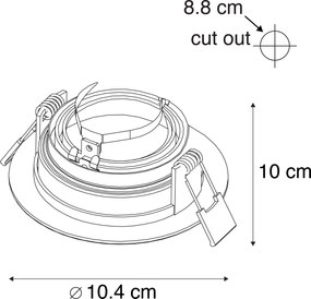 Faretto da incasso moderno intelligente in acciaio con sorgente luminosa Wifi GU10 - Rondoo