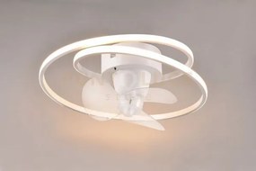 Umea plafoniera led con ventilatore a spirale bianca con ventola ro...