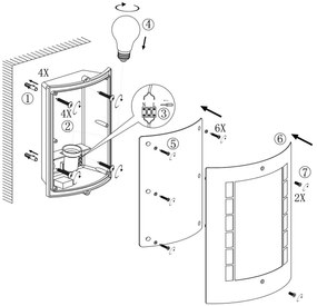 Applique Inox E27 da parete IP54 per esterni - serie METRO