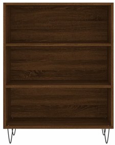 Credenza rovere marrone 69,5x32,5x180 cm legno multistrato