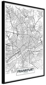 Poster  City map: Frankfurt  Cornice Quadri Cornice nera, Larghezza x Altezza Home decor 30x45