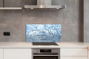 Rivestimento parete cucina mappa della città 100x50 cm