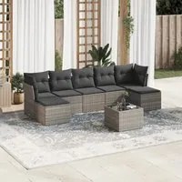 Set Divano da Giardino 8 pz con Cuscini Grigio in Polyrattancod mxl 113234