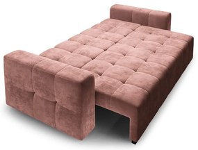 Divano letto in velluto rosa Luca - Milo Casa