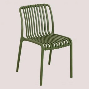 Pack 2 sedie da giardino impilabili Wendell Verde Militare - Sklum