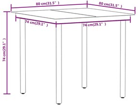 Set Mobili da Pranzo per Giardino 3 pz Rovere