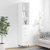 Credenza 34,5x34x180 cm in Legno Multistrato Bianco Lucido 3189679