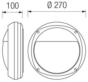 Lem Ø27Cm Con Diffusore In Vetro O In Policarbonato E Griglia 100W E27