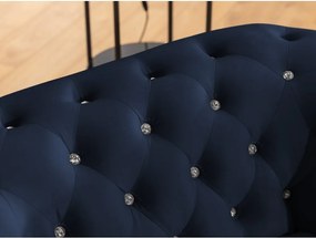 Divano angolare blu allungabile (con penisola a sinistra/a L) con rivestimento in velluto York Blik – Ropez