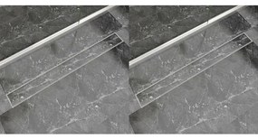 Scarico Doccia Lineare 2 Pz 1030x140 Mm Acciaio Inossidabile /