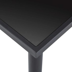 Tavolo da Pranzo Nero 180x90x75 cm in Vetro Temperato