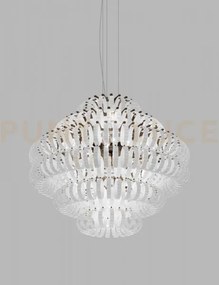 Ecos sospensione 90 bianco rigadin bronzo satinato 5 luci attacco  e27
