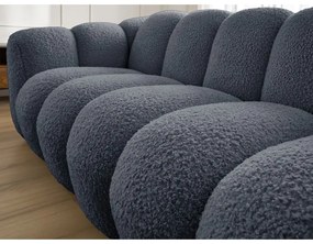 Divano grigio scuro con rivestimento in bouclé 232 cm Hippolyte – Bobochic Paris