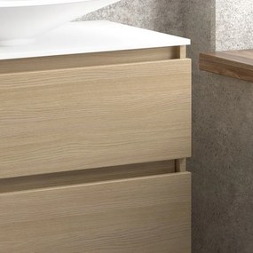 Composizione bagno sospesa 100cm: mobile, specchio contenitore e due pensili  TOD-100E - KAMALU
