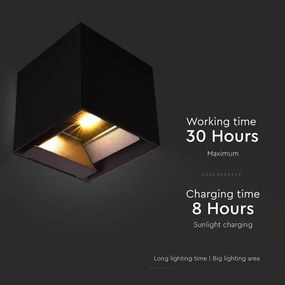 Lampada solare da parete LED con sensore 9W 3,7V 3000-5000K IP65 nera