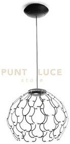 Lamoi lampadario a sospensione media nera d.60cm 3000k 8928lm 72w