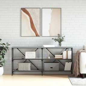 Tavolino Grigio Sonoma 160x30x75cm İn Legno Multistrato E Ferro /