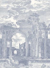 Arte International Carta da parati panoramica Rovine - Denim Blue