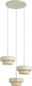 Lampada a sospensione retrò beige con paralume in metallo 3 luci - Ophelia