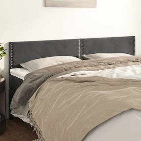 Testiere 2 Pz Grigio Scuro 100x5x78/88 Cm İn Velluto /