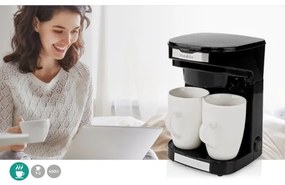 Nedis KACM140EBK - Macchina da caffè per due tazze 450W/230V 0,25 l