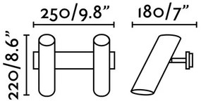 FARO 29876 - Faretto da muro LINK 2xGU10/11W/230V nero