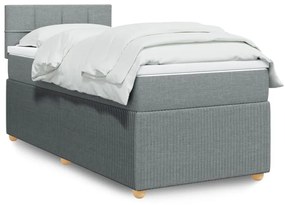 Giroletto A Molle Con Materasso Grigio Chiaro 90x200 Cm Tessuto /