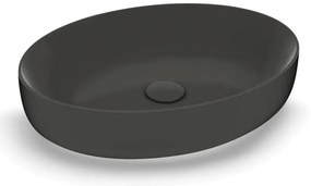 Lavabo da appoggio OLYMPIA CERAMICA ovale in ceramica L 55 x H 14 x P 40 cm nero