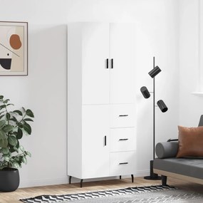 Credenza Bianca 69,5x34x180 Cm İn Legno Multistrato /